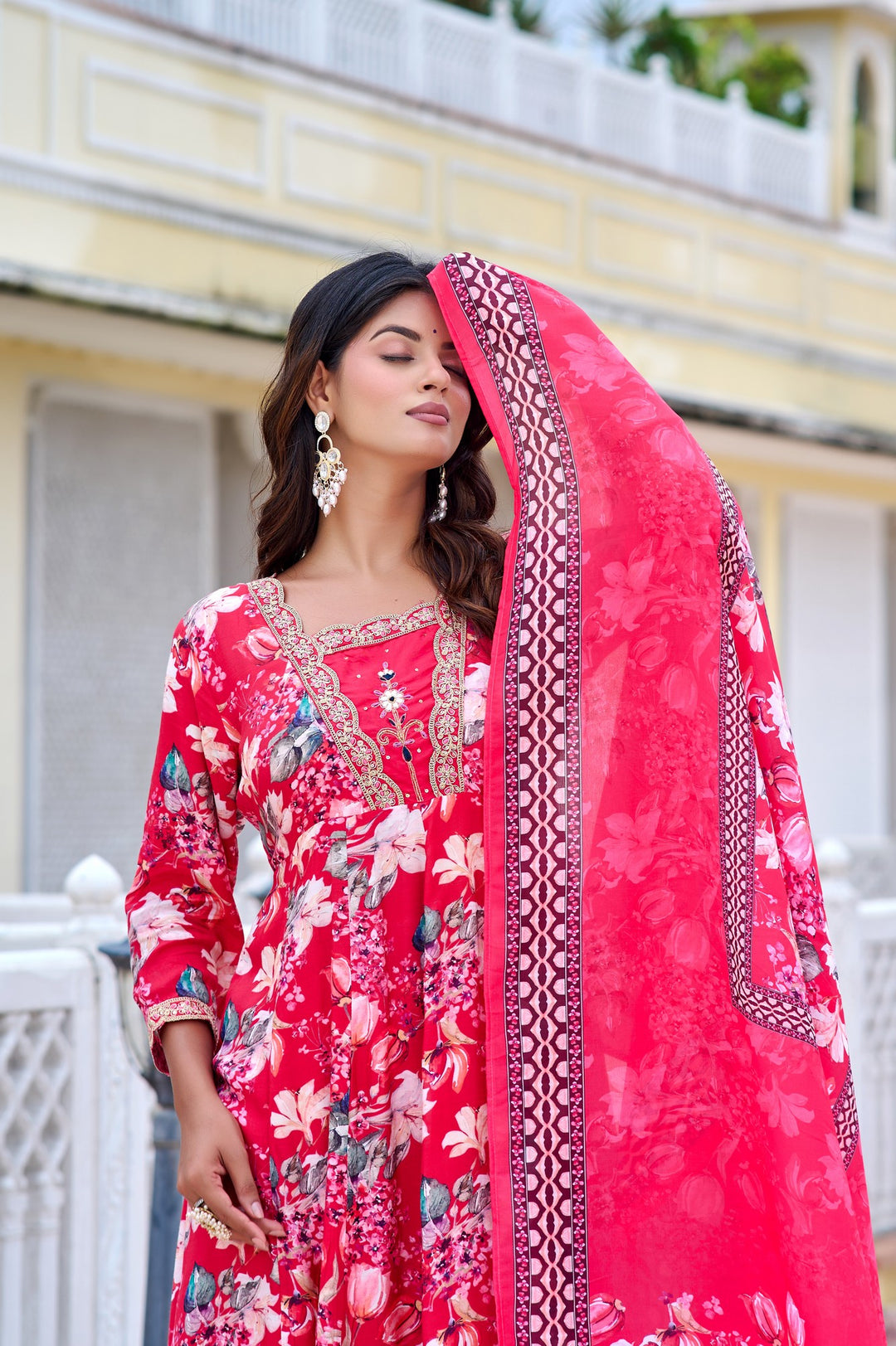 Vibrant Muslin Anarkali Suits – Redefining Elegance in Red & Yellow