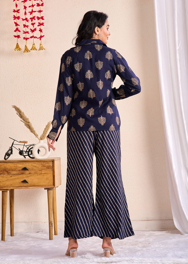 Stylish 3-Piece Rayon Co-Ord Set with Pearl, Pipe & Mirror Detailing