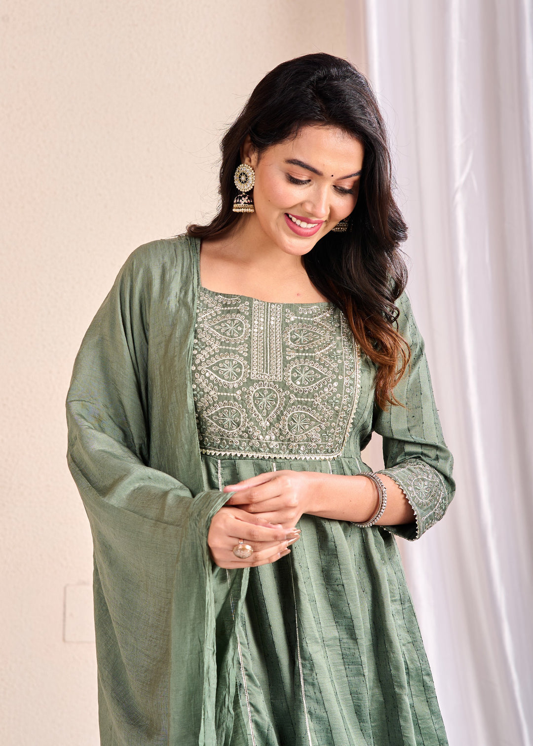 Elegant 3-Piece Muslin Sharara Suit Set with Zardosi, Gotta Patti, and Zari Work