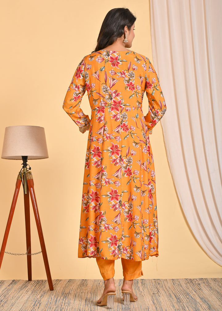 Premium Muslin Anarkali 3-Piece Ethnic Wear Set with Zari and Sequins Detailing