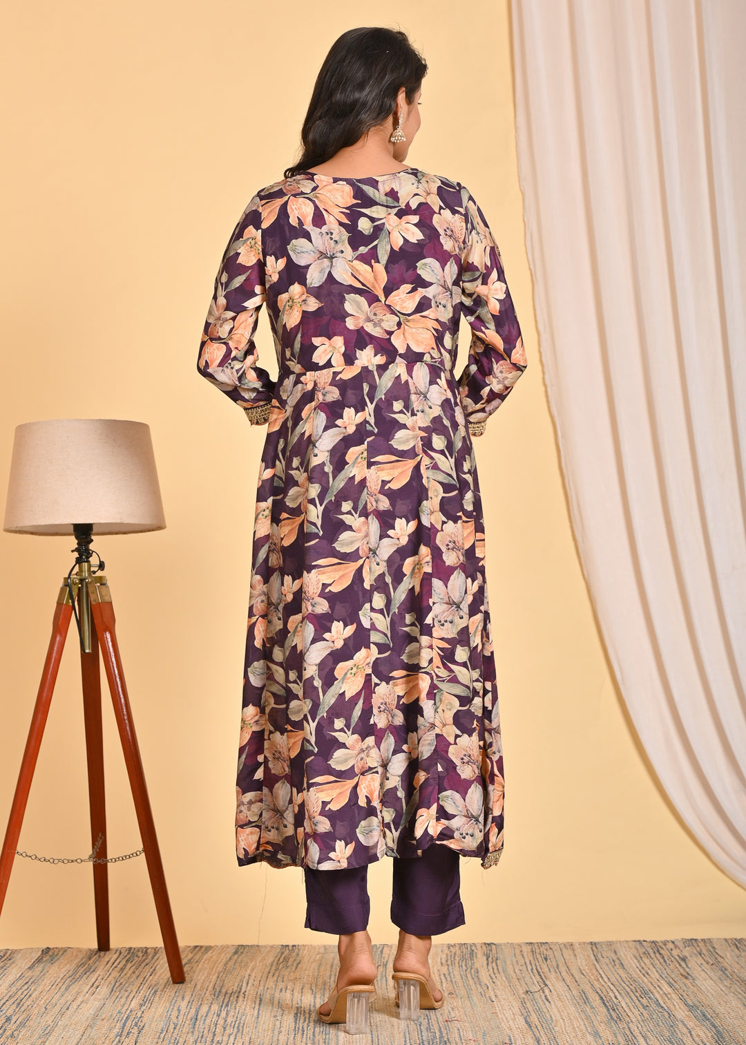 Premium Muslin Anarkali 3-Piece Ethnic Wear Set with Zari and Sequins Detailing